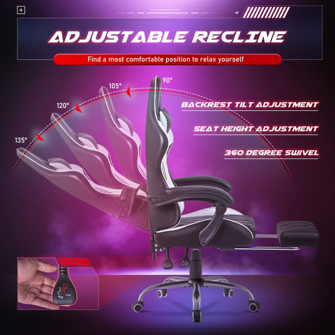 Homall Ergonomic High Back Game Chair with Swivel Seat