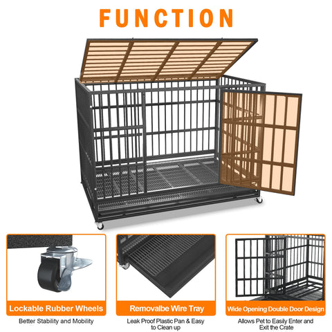 BOLDBONE 48 inch Heavy Duty Dog Crate Cage Kennel