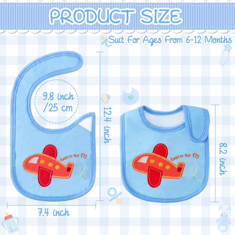 2OOYA 7Pcs Baby Bibs Waterproof Adjustable Hook Loop