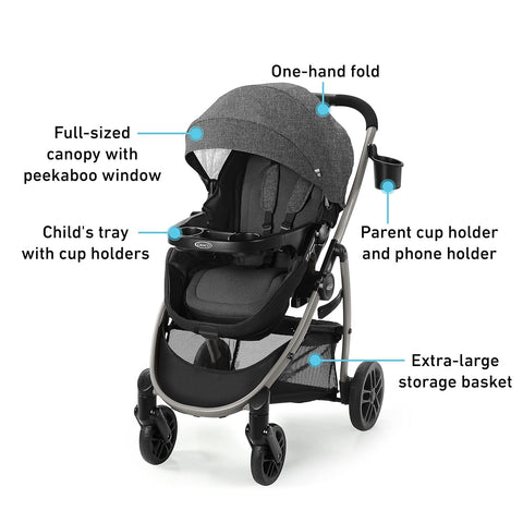 GRACO Versatile Stylish 3-in-1 Redmond Modes Pramette Stroller