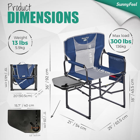 SUNNYFEEL 2 Set Camping Directors Chair