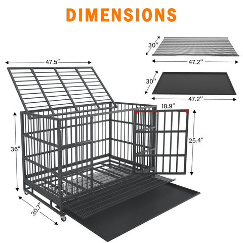 BOLDBONE 48 inch Heavy Duty Dog Crate Cage Kennel