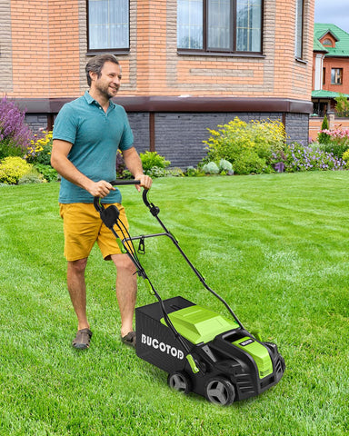 BUCOTOD 2-IN-1 16-Inch Electric Dethatcher & Scarifier