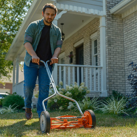 14-Inch 4-Blade Push Reel Lawn Mower