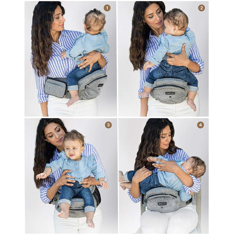 TUSHBABY Safety Certified Hip Seat Baby Carrier - Ergonomic Waist Carrier, Adjustable & Machine Washable