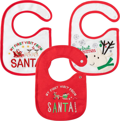 2OOYA Cotton Christmas Baby Bibs Set for Infants - 3 Pcs