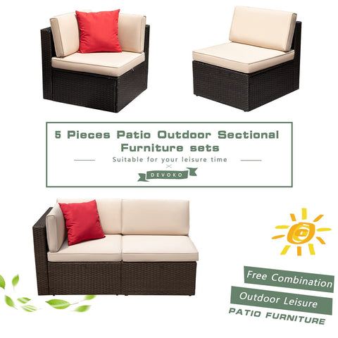 Devoko Patio Furniture Sofa Sets Outdoor