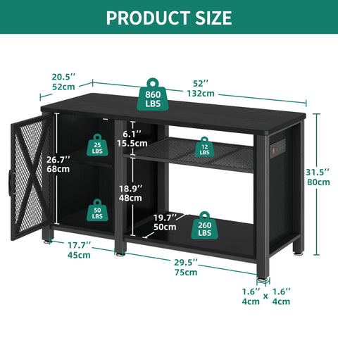 DWVO 55-75 Gallon Aquarium Stand with Power Outlets