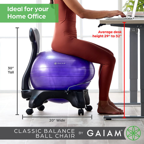 Gaiam Classic Balance Ball Chair with Yoga Ball