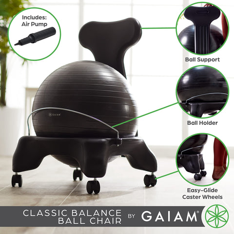 Gaiam Classic Balance Ball Chair with Yoga Ball