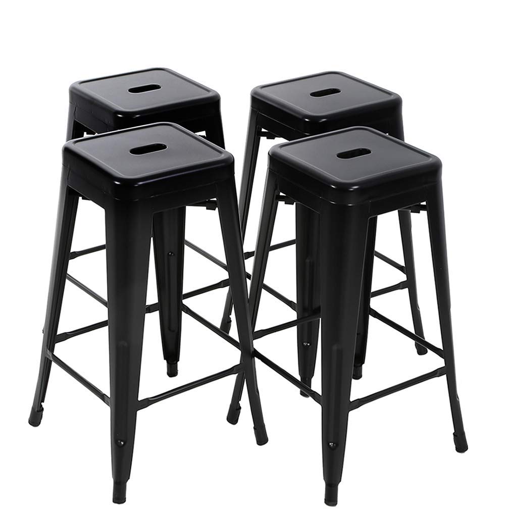 FDW 24 Inch Metal Bar Stools Set of 4