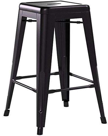 FDW 24 Inch Metal Bar Stools Set of 4