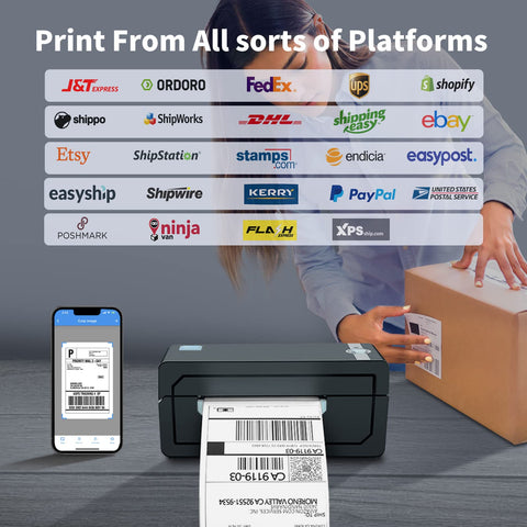 JADENS Bluetooth Thermal 4x6 Shipping Label Printer