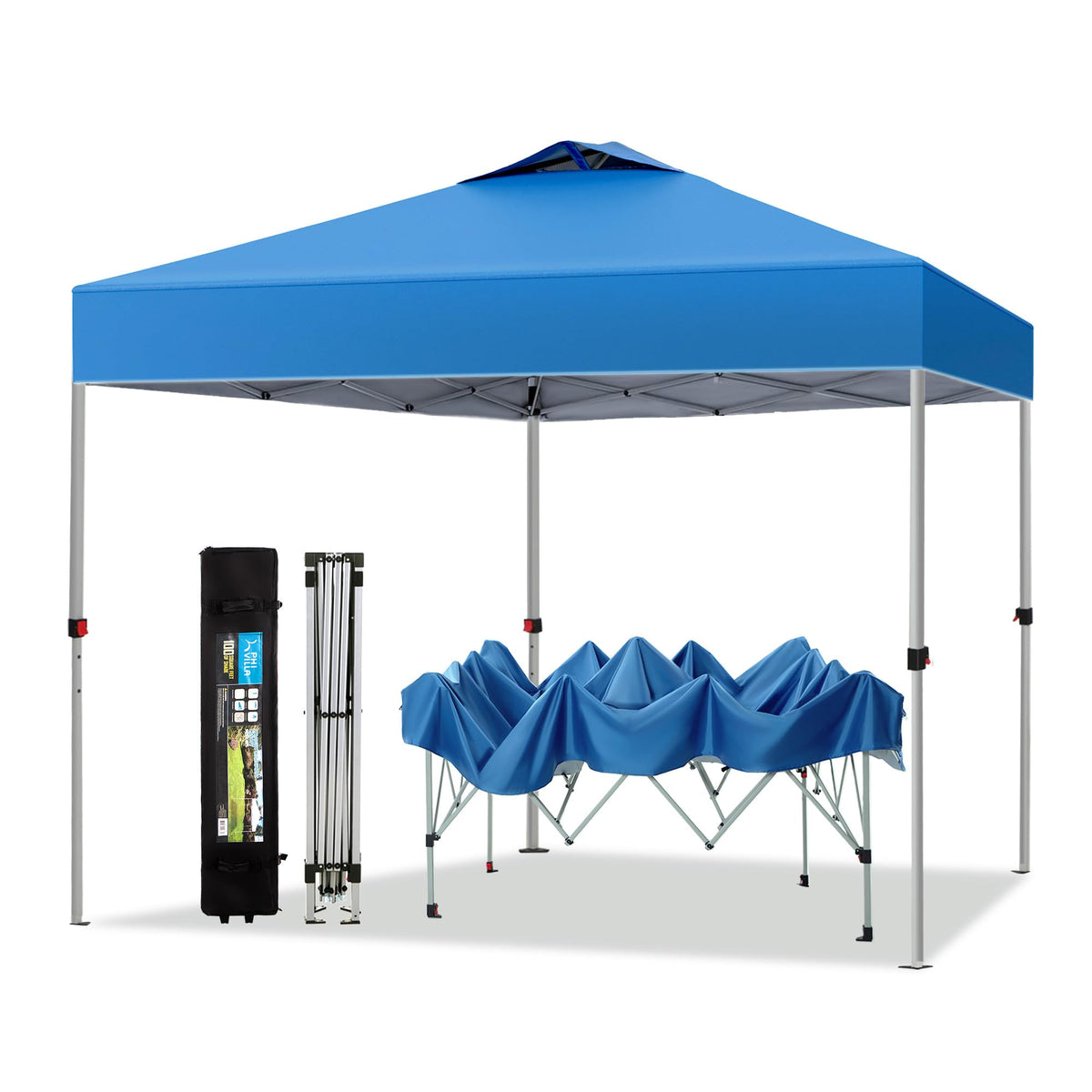 PHI VILLA Outdoor Pop up Canopy 10'x10' Camping Sun Shelter-Series Party Tent