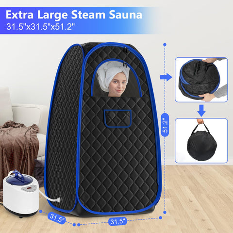 X-Vcak Foldable Steam Sauna with 2.6L Steamer