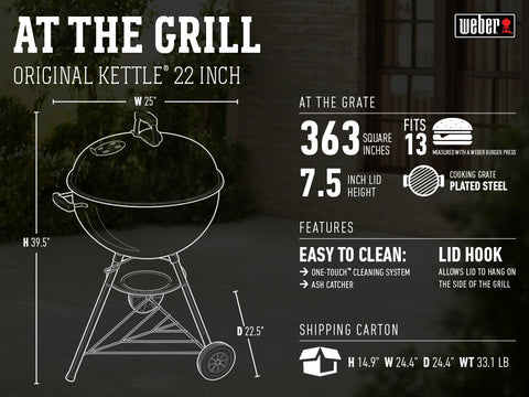 Weber Original Kettle 22 Inch Charcoal Grill