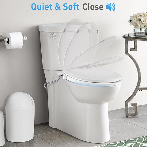 Clirass Elongated Bidet Toilet Seat with Quiet-Close