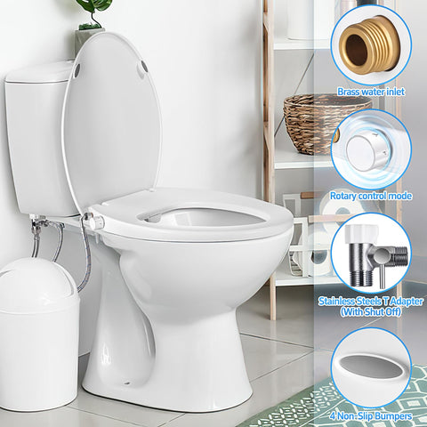 Clirass Elongated Bidet Toilet Seat with Quiet-Close