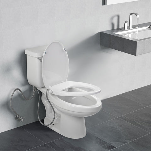 Clirass Elongated Bidet Toilet Seat with Quiet-Close