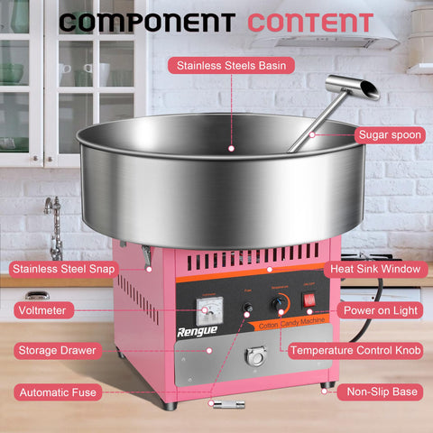 Rengue Commercial 1000W Cotton Candy Machine