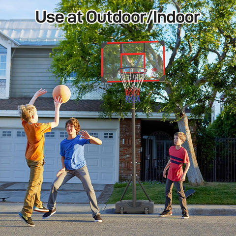 Yohood Kids Basketball Hoop Outdoor 4.82-8.53ft Adjustable, Portable Basketball Hoops