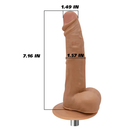 7.16" Brown Realistic Dildo for Automatic Sex Machines