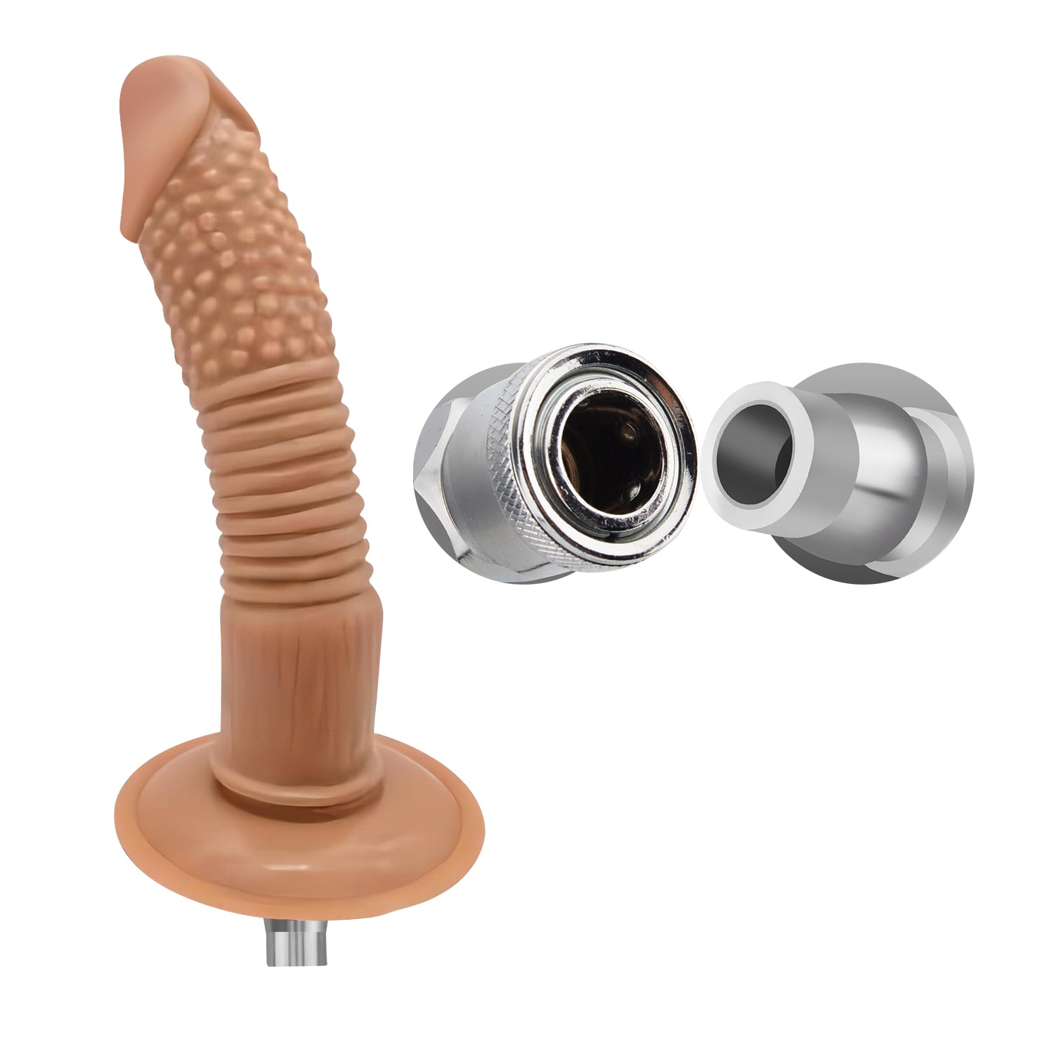 Brown Dildo Sex Machine Attachment with 1.37 Inch Diameter