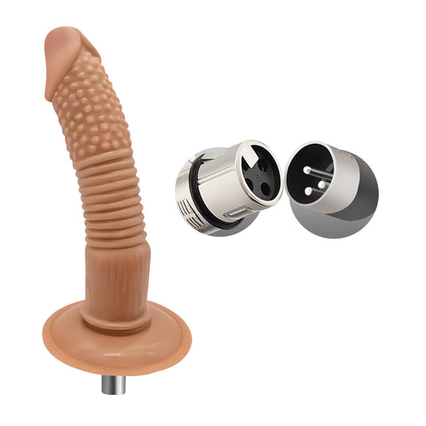 Brown Dildo Sex Machine Attachment with 1.37 Inch Diameter