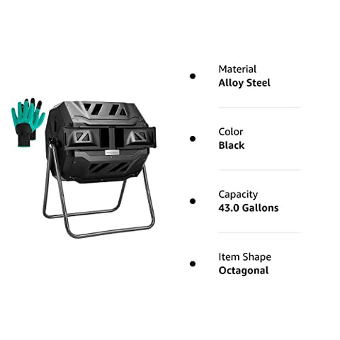 VIVOSUN Outdoor Tumbling Composter Dual Rotating