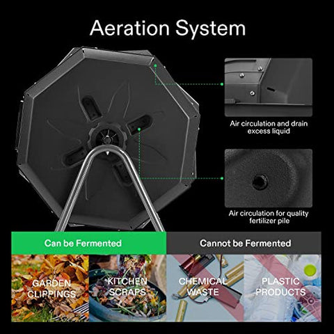 VIVOSUN Outdoor Tumbling Composter Dual Rotating