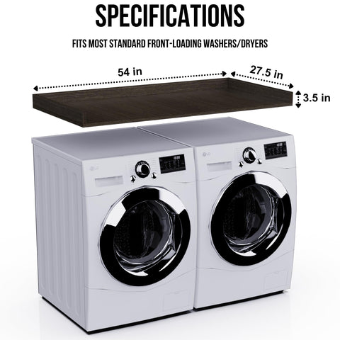 OfficeSimpli Washer Dryer with Wood Top for Organization