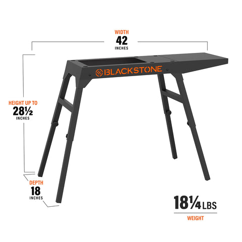 Blackstone Universal Griddle Stand with Adjustable Leg and Side Shelf