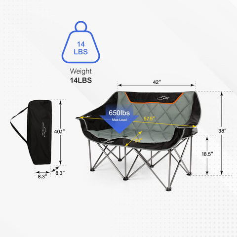 FAIR WIND Oversized Fully Padded Camping Chair