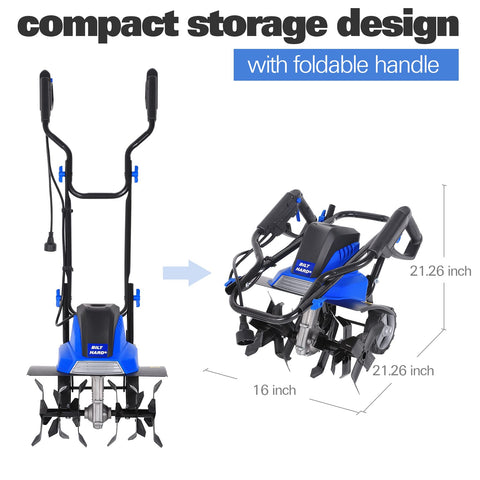 BILT HARD Electric Garden Tiller Cultivator 16 inch