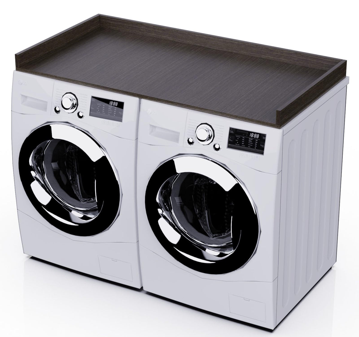 OfficeSimpli Washer Dryer with Wood Top for Organization