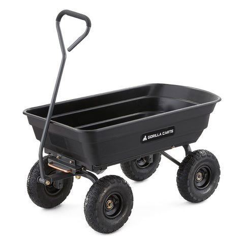 Gorilla Carts Poly Garden Dump Cart with Easy to Assemble Steel Frame