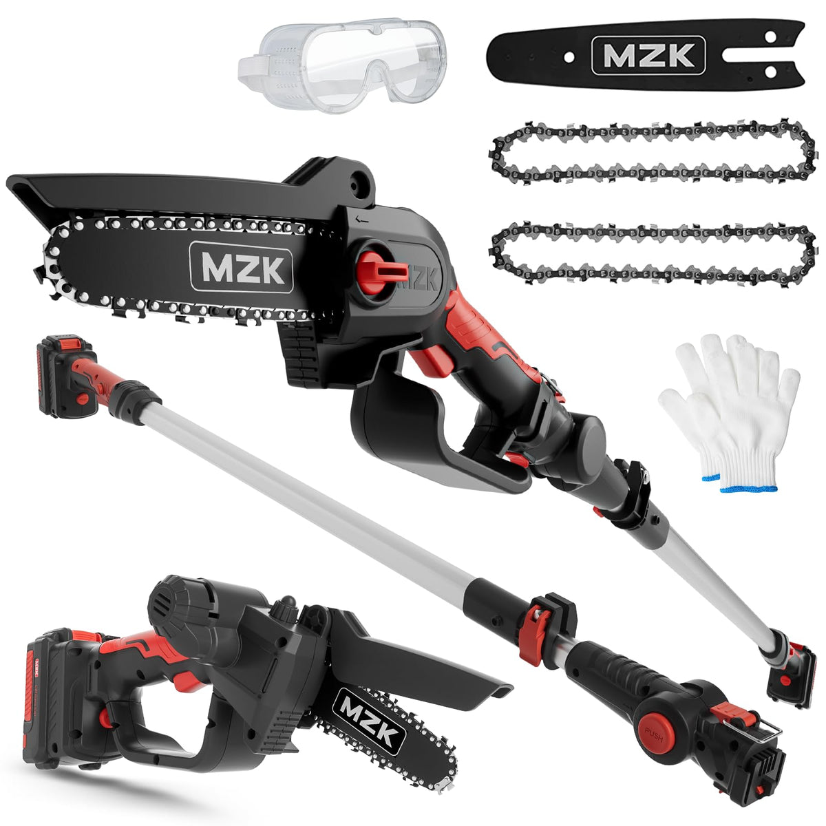 MZK 2-in-1 Cordless Pole Saw & Mini Chainsaw