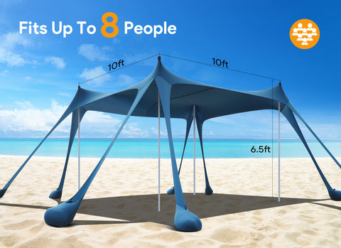 Osoeri Beach Tent, Camping Sun Shelter UPF50+ with 8 Sandbags