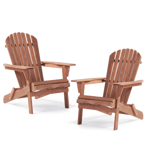 Outdoor Wooden Folding Adirondack Chair Set of 2