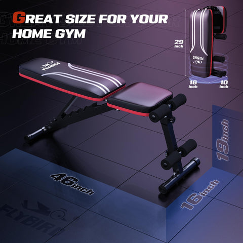 FLYBIRD Adjustable Weight Bench Workout Bench for Home Gym