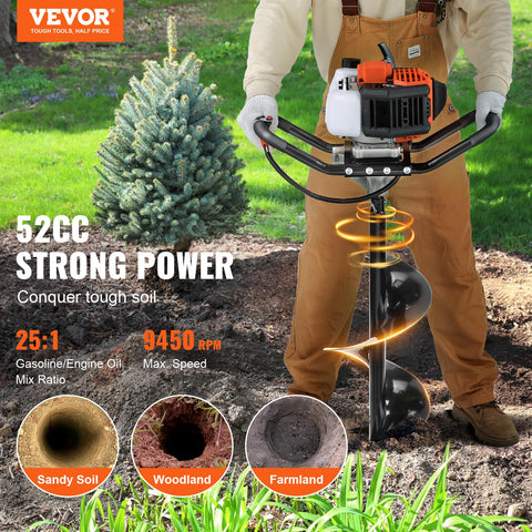 VEVOR 52cc 1450W Auger Post Hole Digger