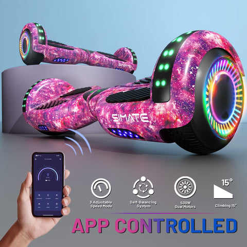 SIMATE 6.5" Hoverboard with Bluetooth & LED Lights