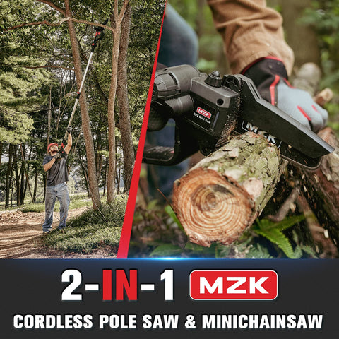 MZK 2-in-1 Cordless Pole Saw & Mini Chainsaw