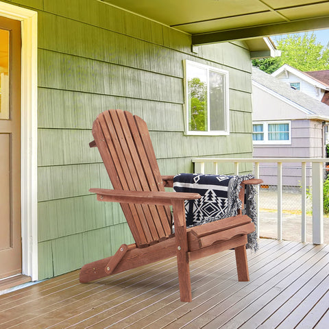 Outdoor Wooden Folding Adirondack Chair Set of 2