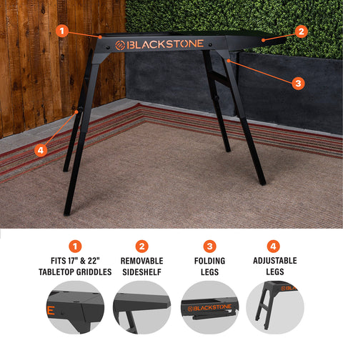 Blackstone Universal Griddle Stand with Adjustable Leg and Side Shelf